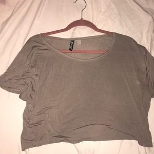 h&m beige comfy, flowy, casual crop top